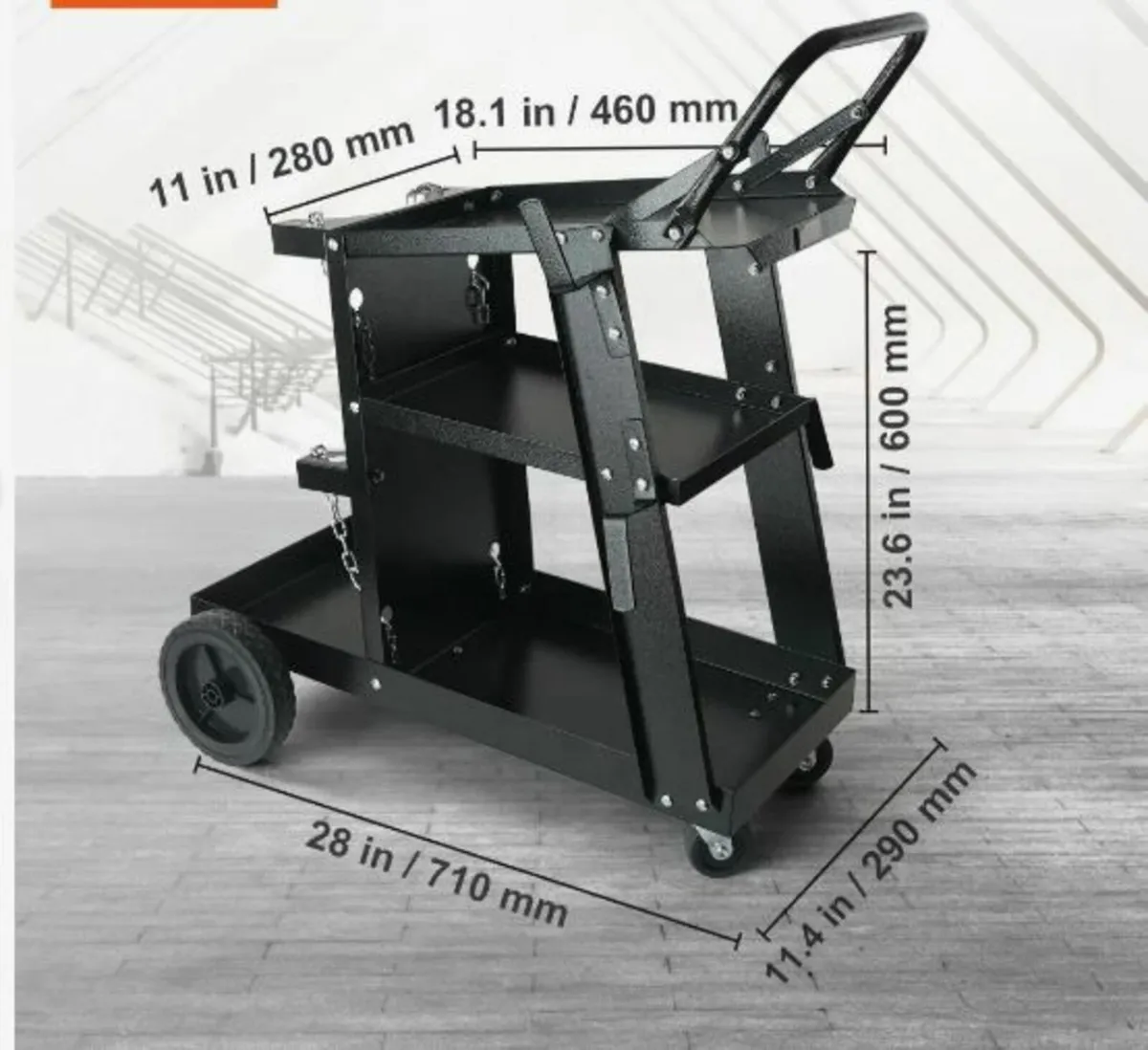 Welding Cart, 3-Tier Heavy Duty Welder Cart - Image 2