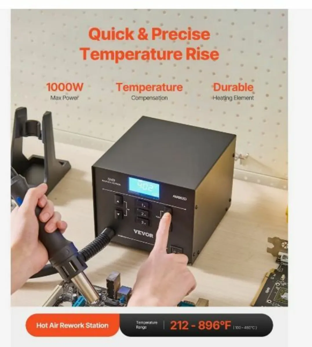 Hot Air Rework Station 1000W LED Digital - Image 3