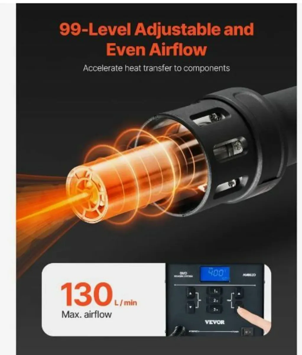 Hot Air Rework Station 1000W LED Digital - Image 4