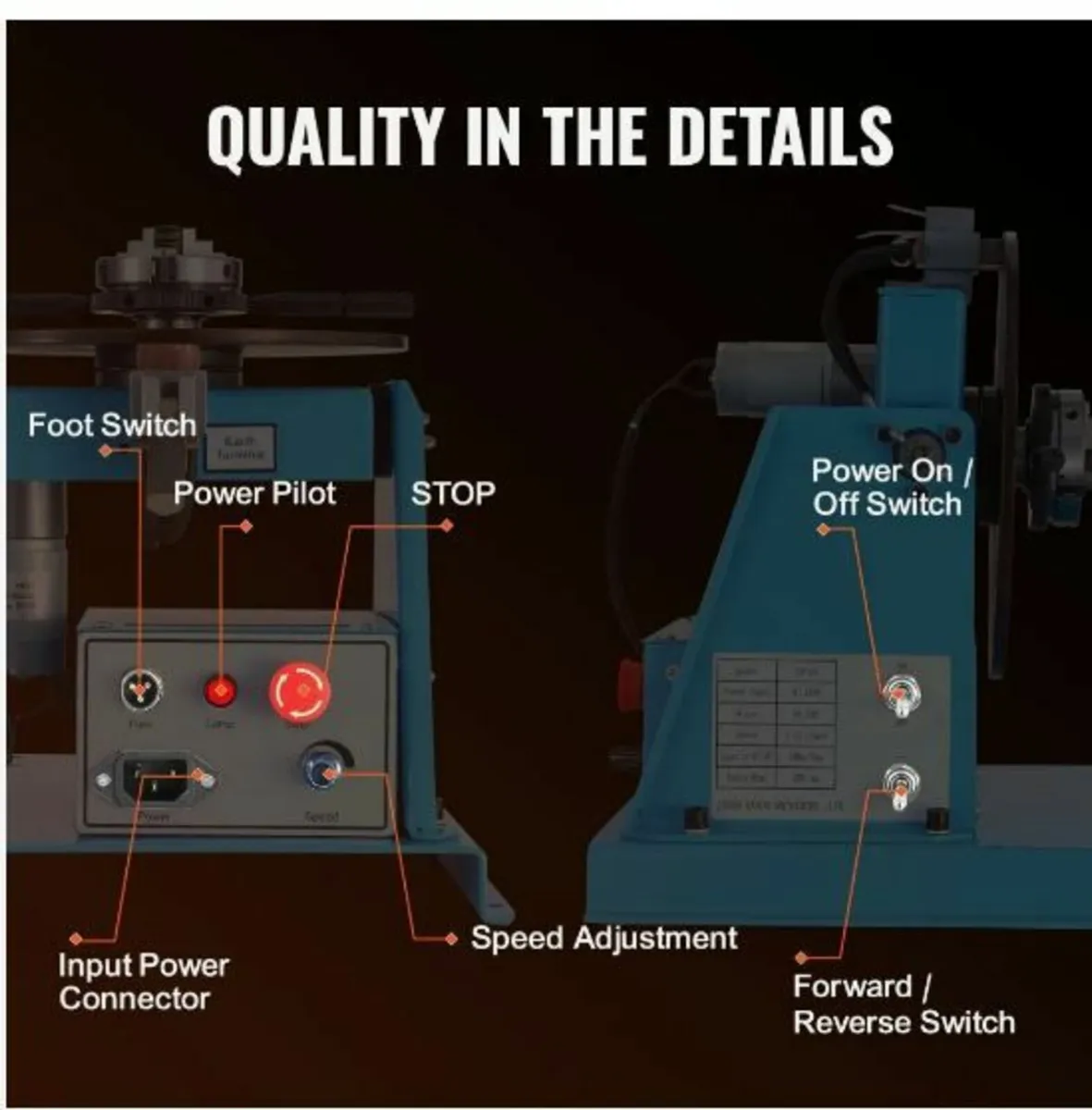 10KG Rotary Welding Positioner 0-90° Positioning - Image 4