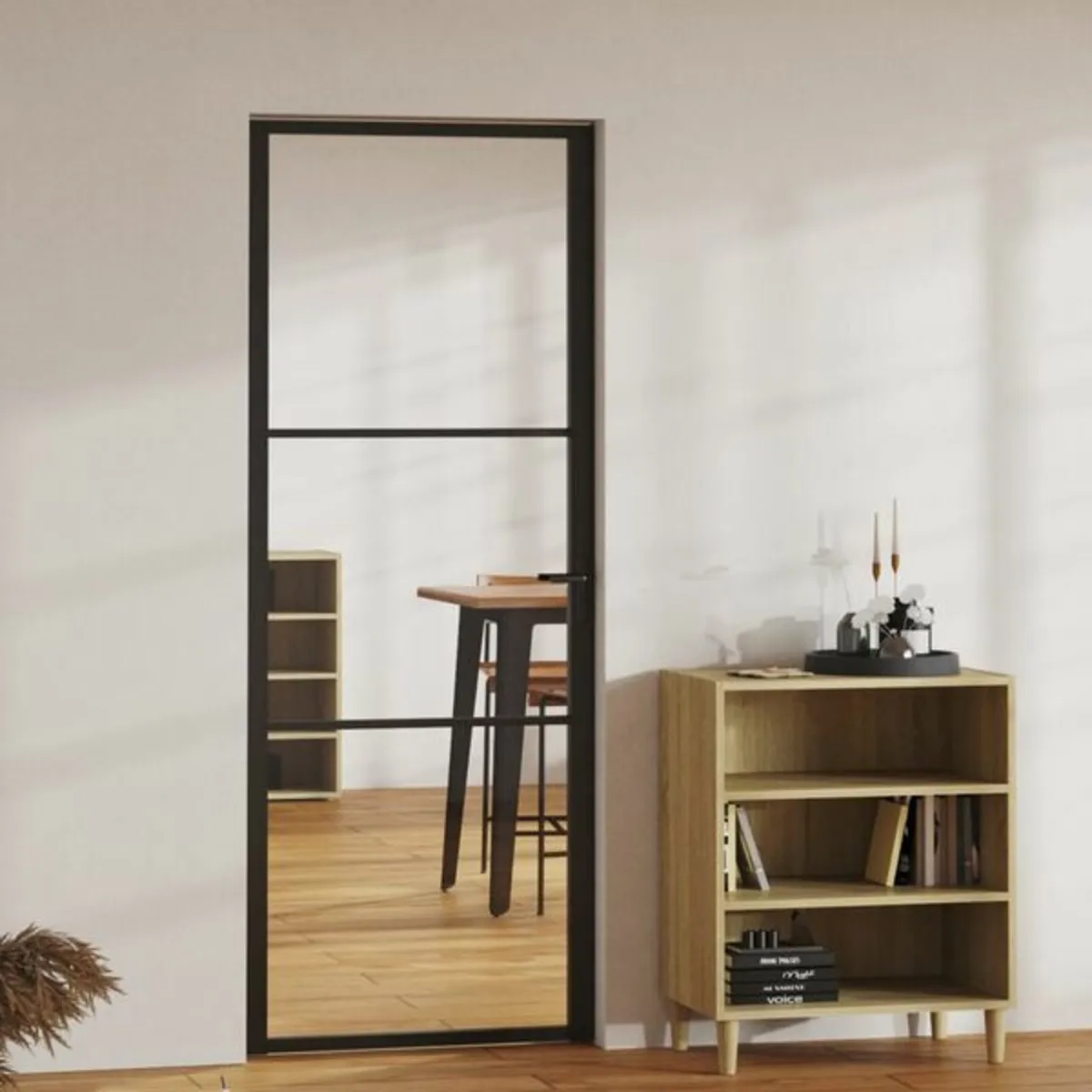 Interior Door ESG Glass and Aluminium 76x201.5 cm - Image 1