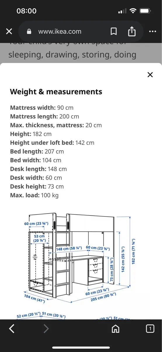 IKEA Stamsted Bunk with Desk - Image 4