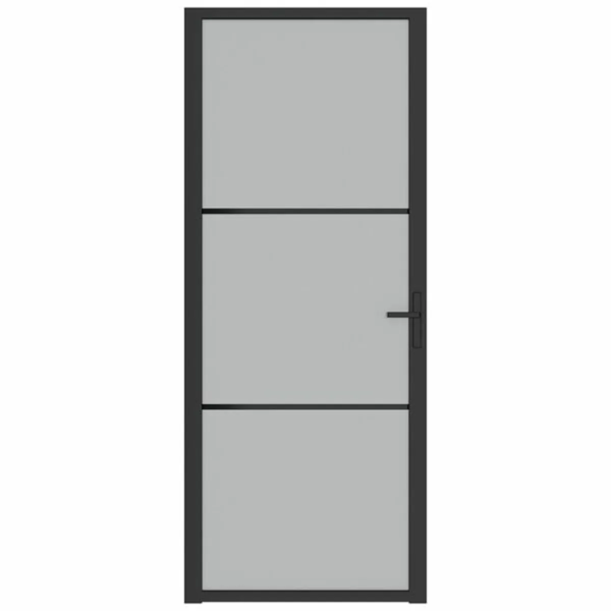 Interior Door 83x201.5 cm Black Matt Glass and Alu - Image 2