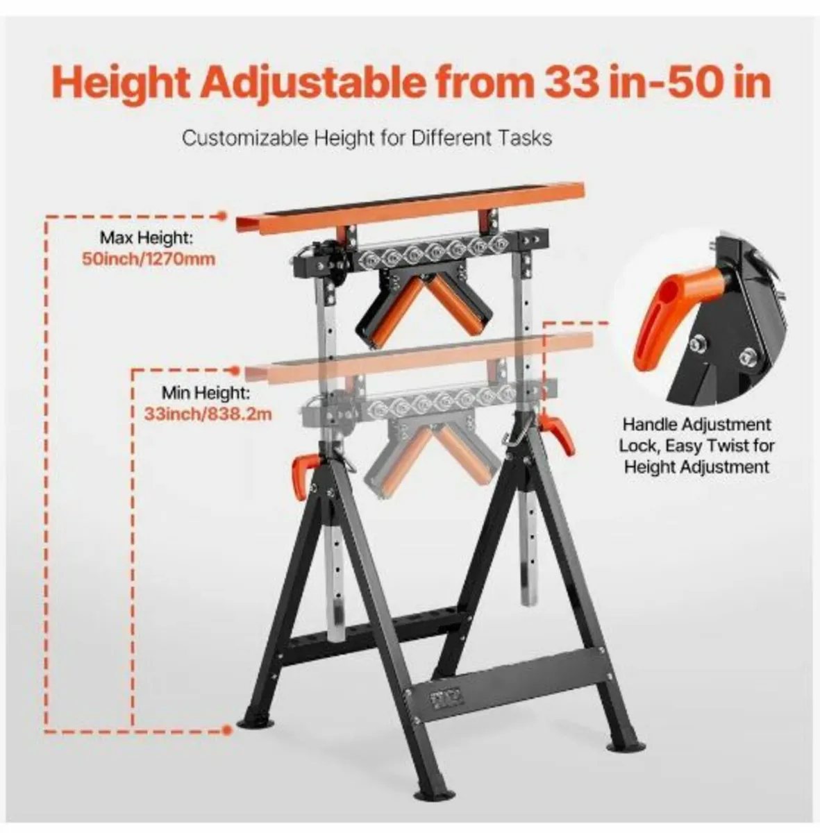 4-in-1 Woodworking Roller Stand Max Load - Image 3