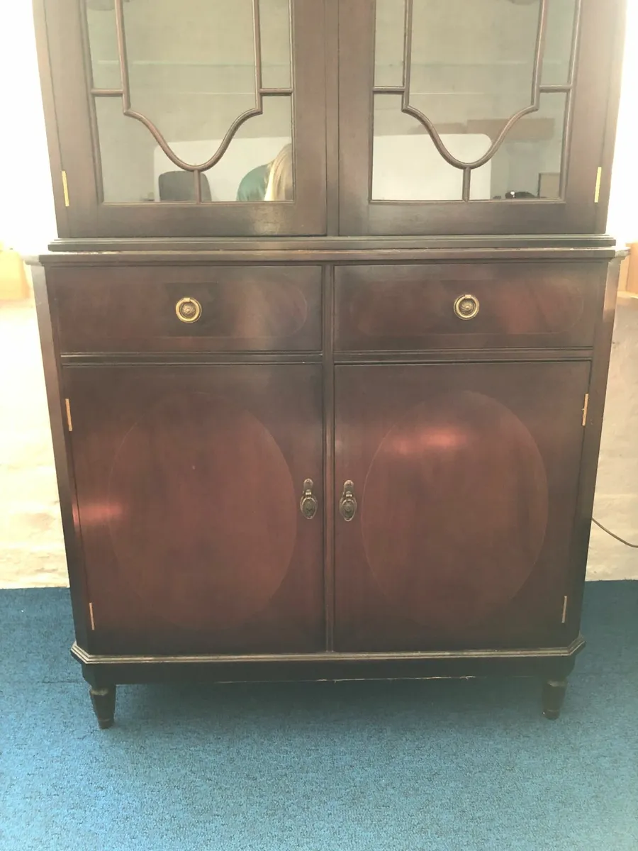 Vintage Glass + Wooden Cabinets - £80 + VAT - Image 4