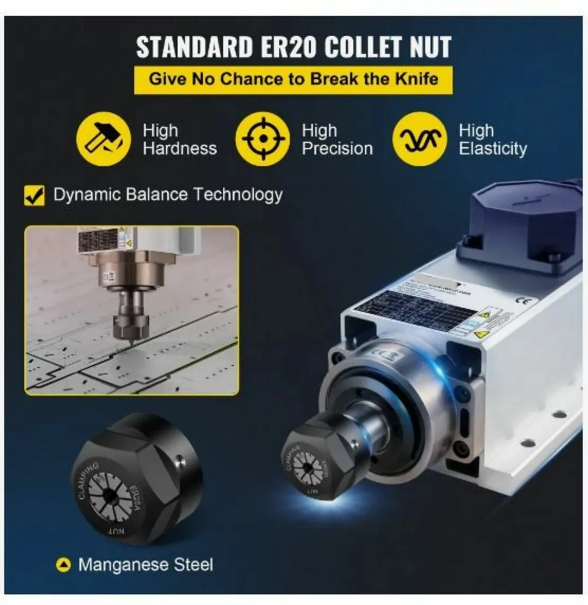 Air Cooled Spindle Motor 2.2KW CNC - Image 4