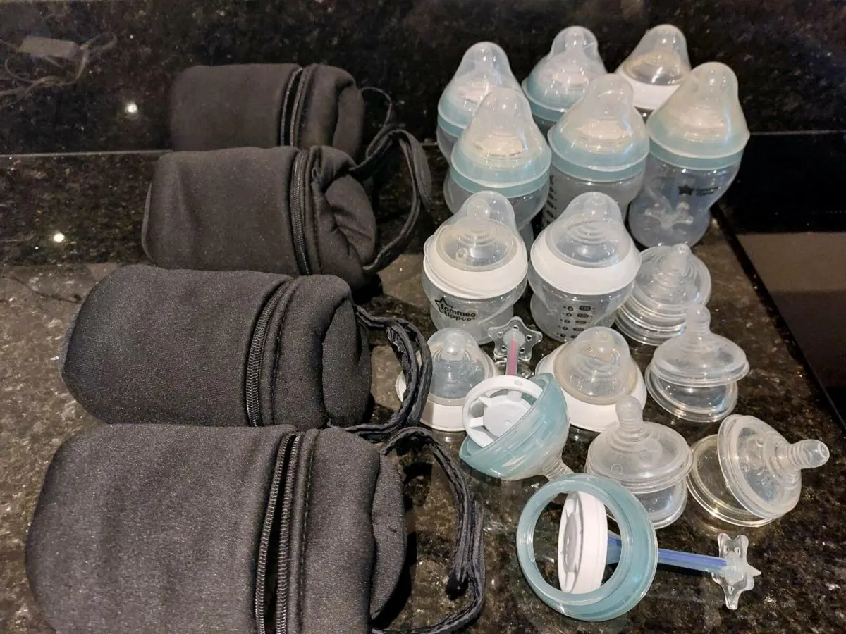 Baby bottles and bottle bags