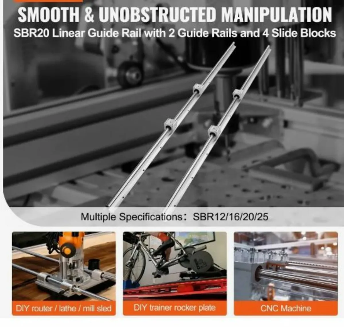 Linear Guide Rail Set, SBR20 1500mm - Image 3