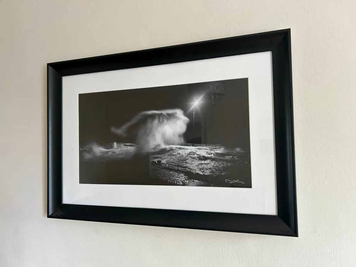 Stunning Black & White Framed Seascape Print