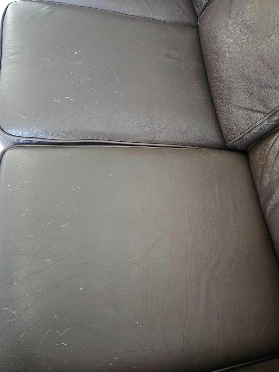 Brown Leather Sofa - Image 3