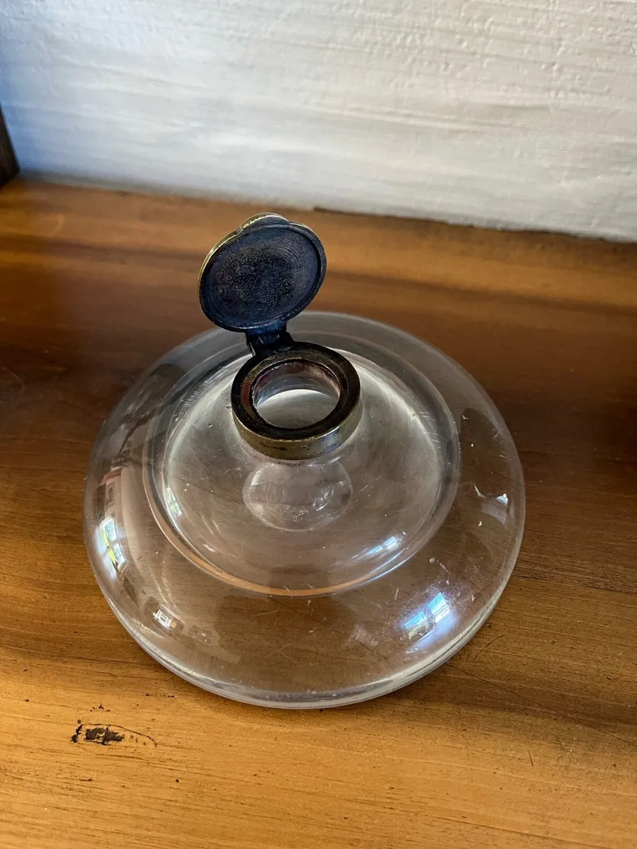 Antique Blown Glass Inkwell - Image 2