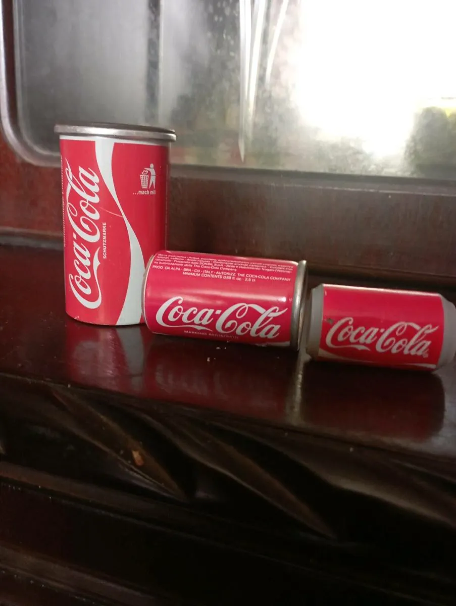MINIATURE COCA COLA MEMORABILIA TINS - Image 2