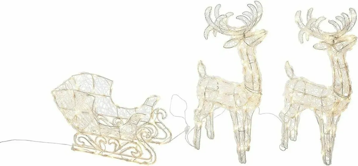 Decorative Reindeer with Sleigh Festive Display - Image 3