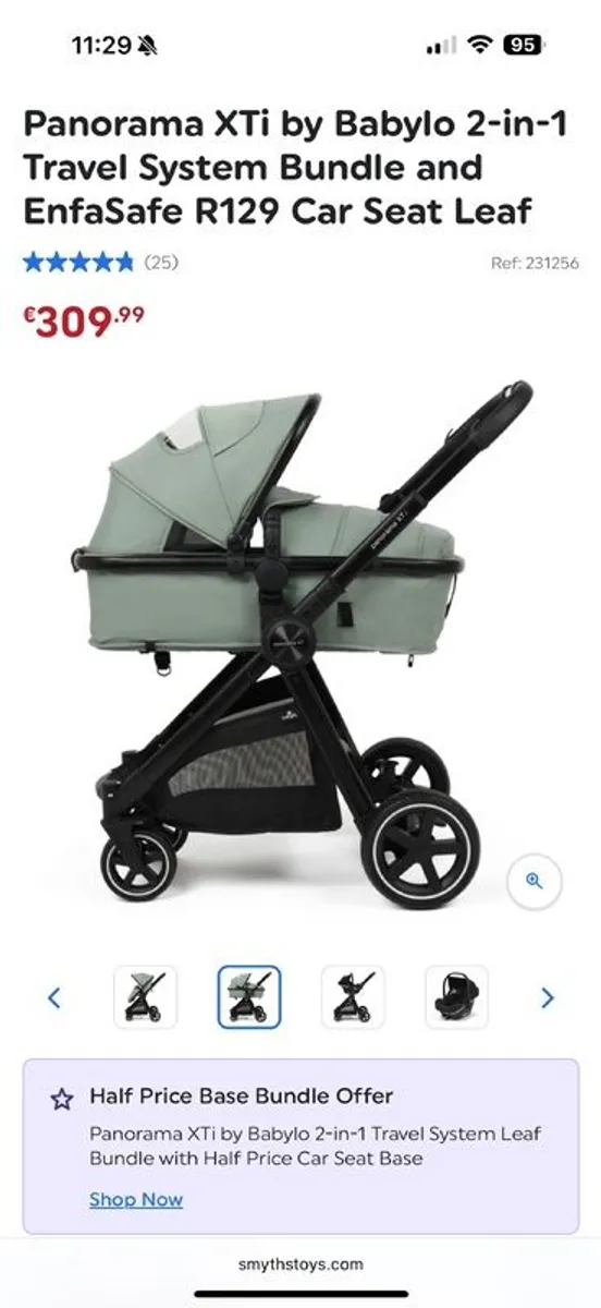Panorama XTi by Babylo 2-in-1 Travel System Bundle and EnfaSafe R129 Car Seat Leaf - Image 4