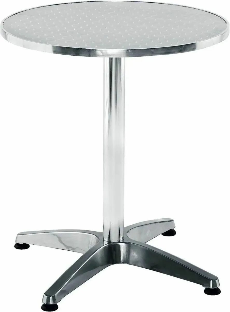 Bar Table Silver Adjustable Aluminum Bistro Table - Image 3