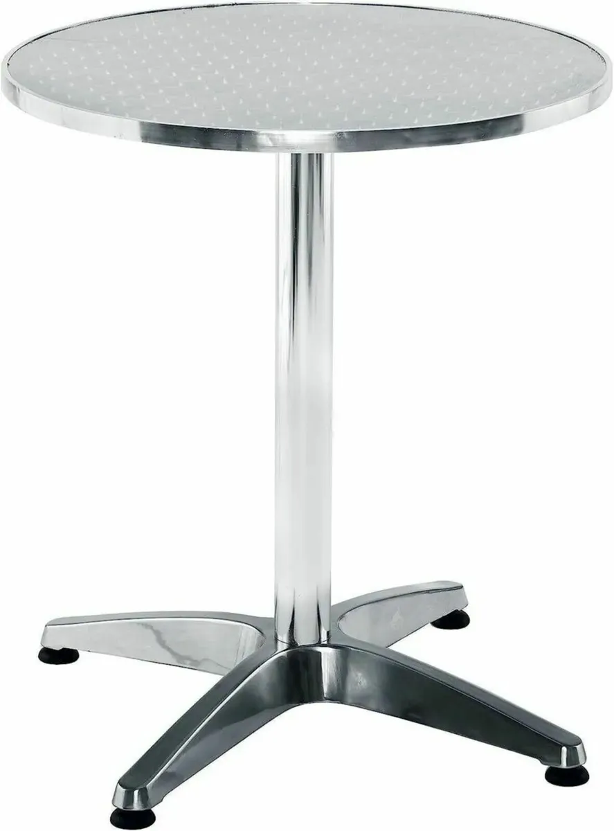 Bar Table Silver Adjustable Aluminum Bistro Table - Image 4