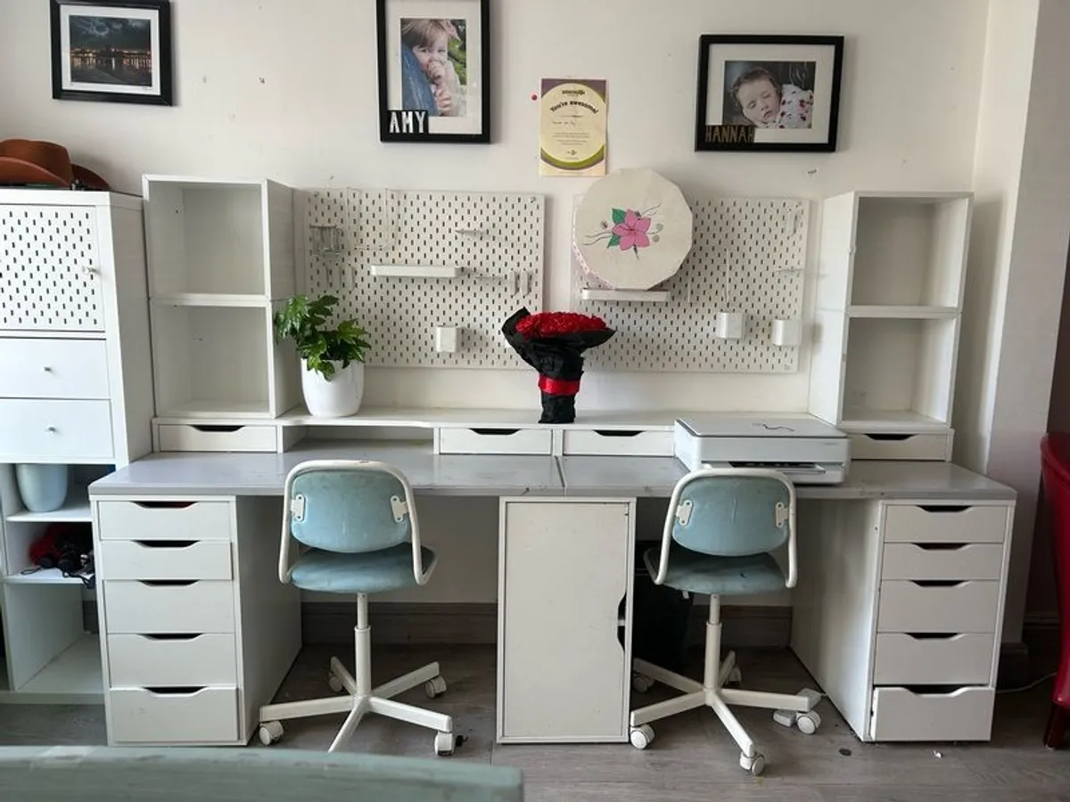 IKEA kids desks and storage units - Image 1