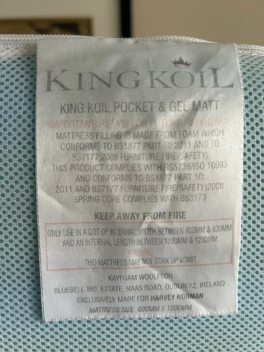 Kingkoil cot mattress - Image 3