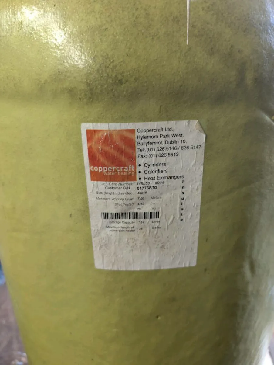 48"x18" Indirect Insulated Copper Cylinder. - Image 2