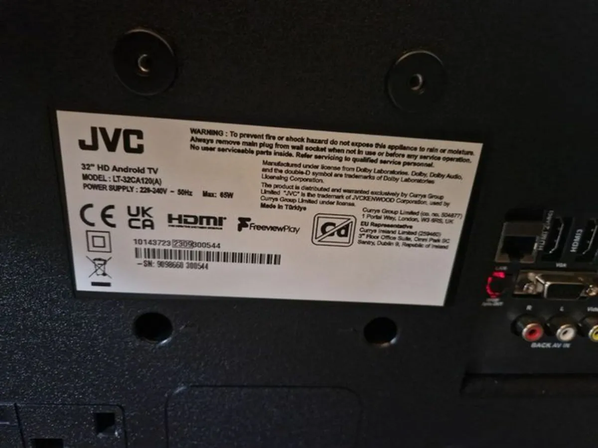 JVC 32 inch Smart TV, HD Android TV, LT-32CA120(A) - Image 3