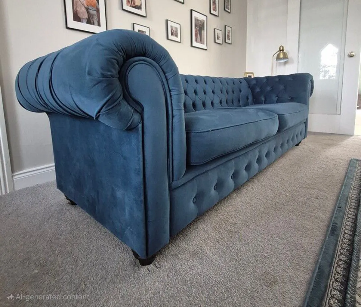 3 seater velvet sofa - Image 2