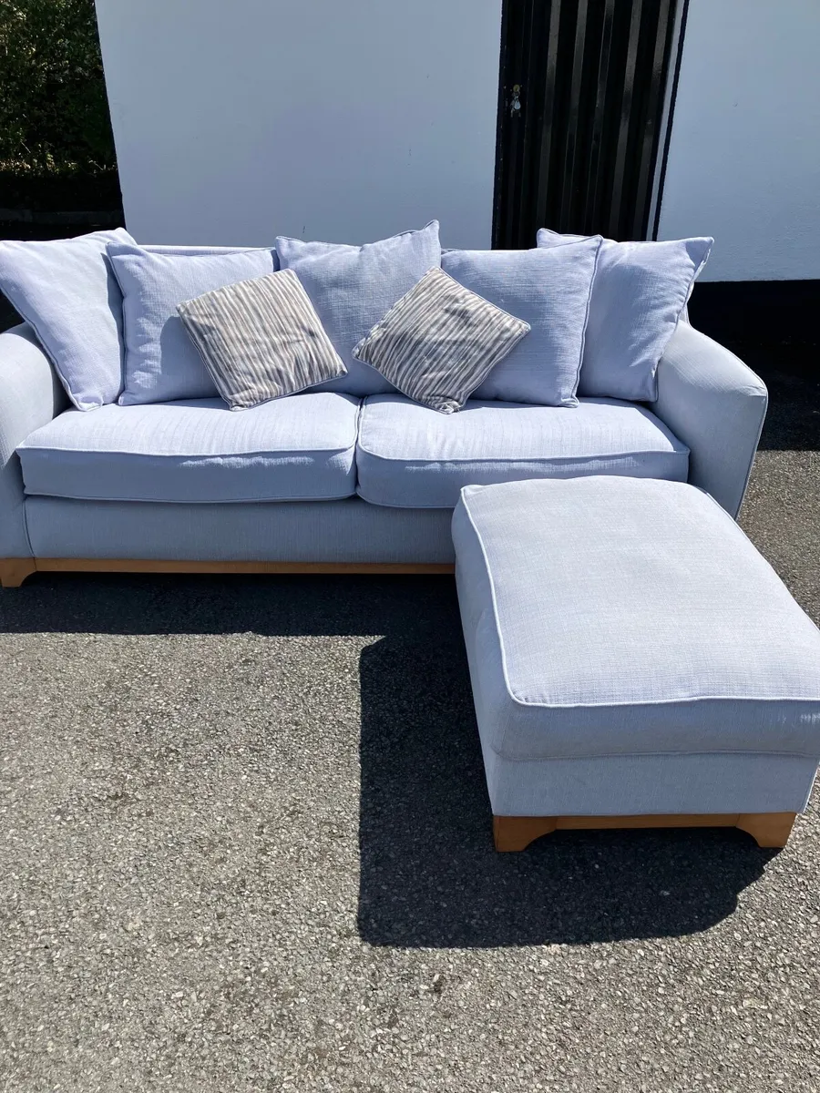 3 seater couch and pouffe - Image 1