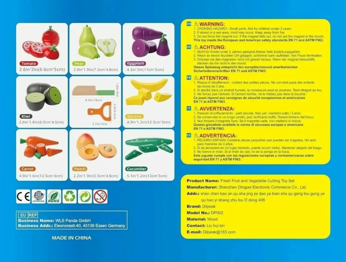 Kids Magnetic Wooden Fruits & Veggies Toy Set - Image 3