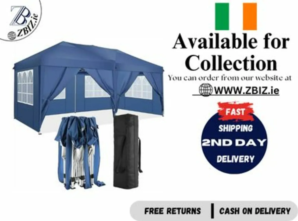 Gazebo Popup Garden Tent 3x6m Folding Shelter - Image 1