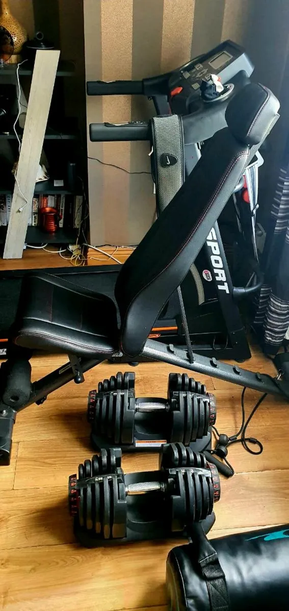 Treadmill, bench + weights - Image 4
