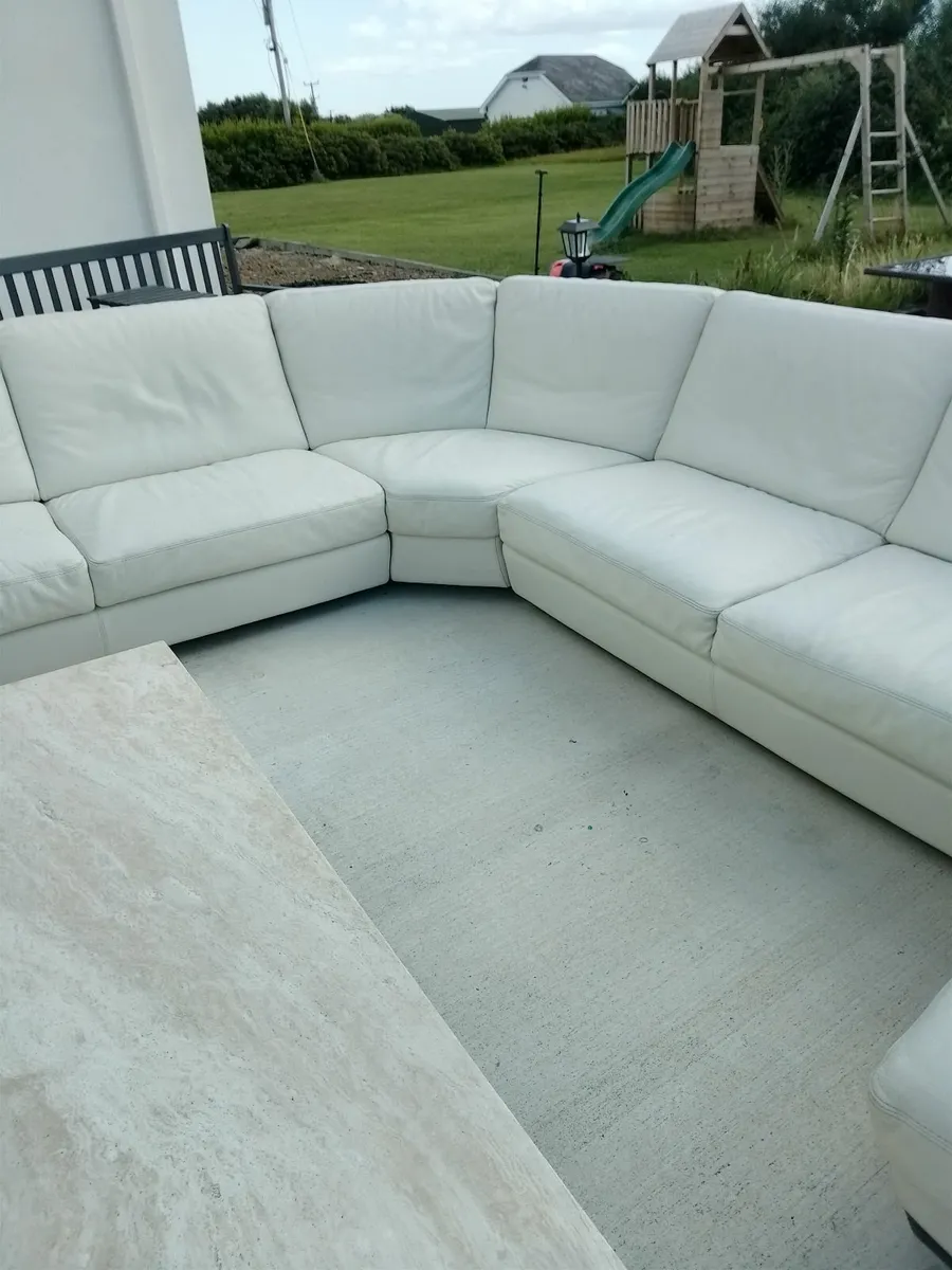 Leather corner sofa - Image 4