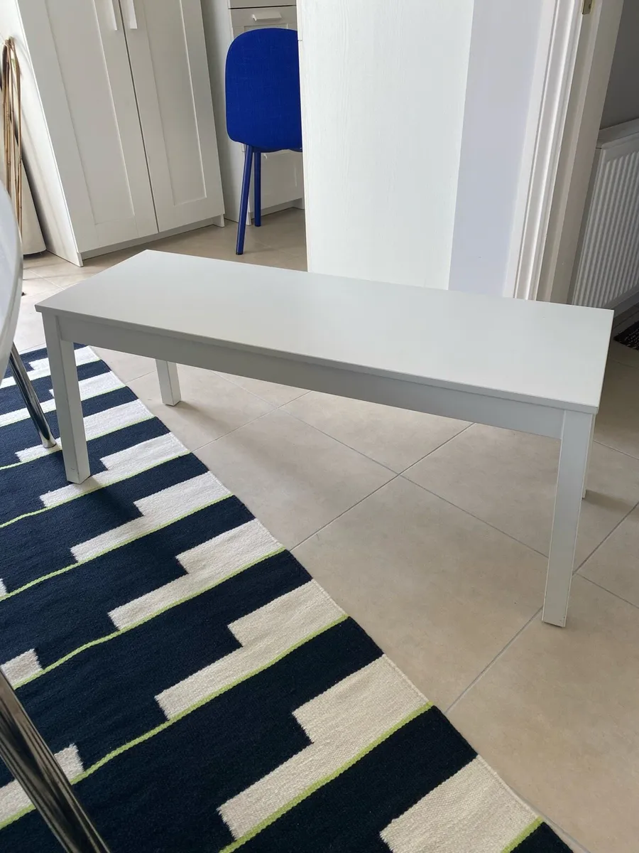 Dining benches, pair, both white - Image 2