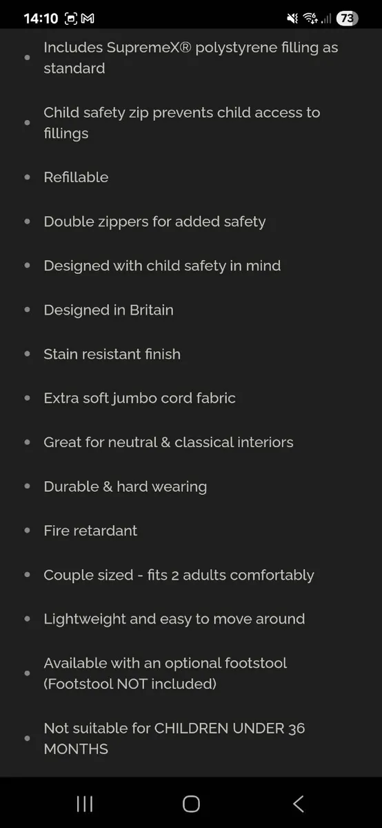 3 Seater Sofa Bean Bag - Image 3