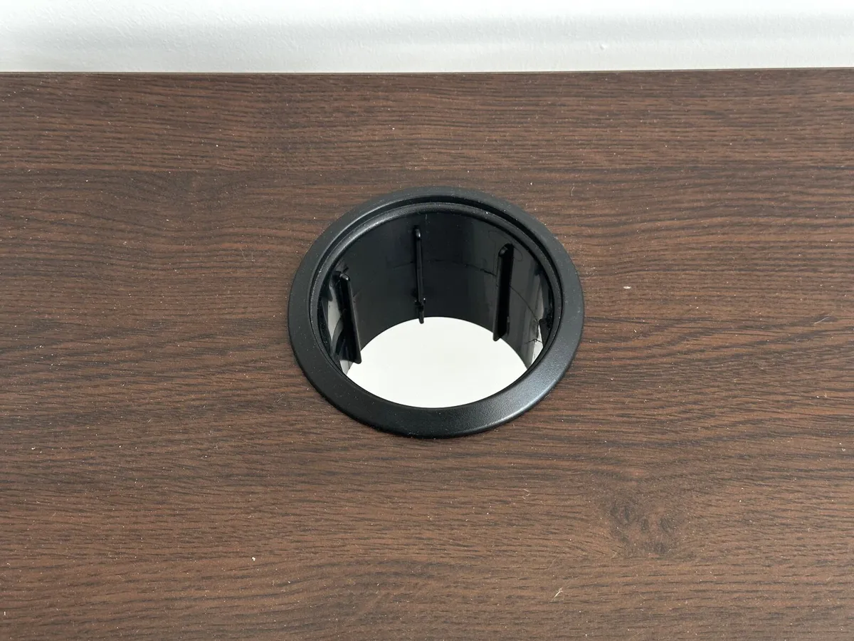 Chrome Walnut desk with corner extension - Image 4