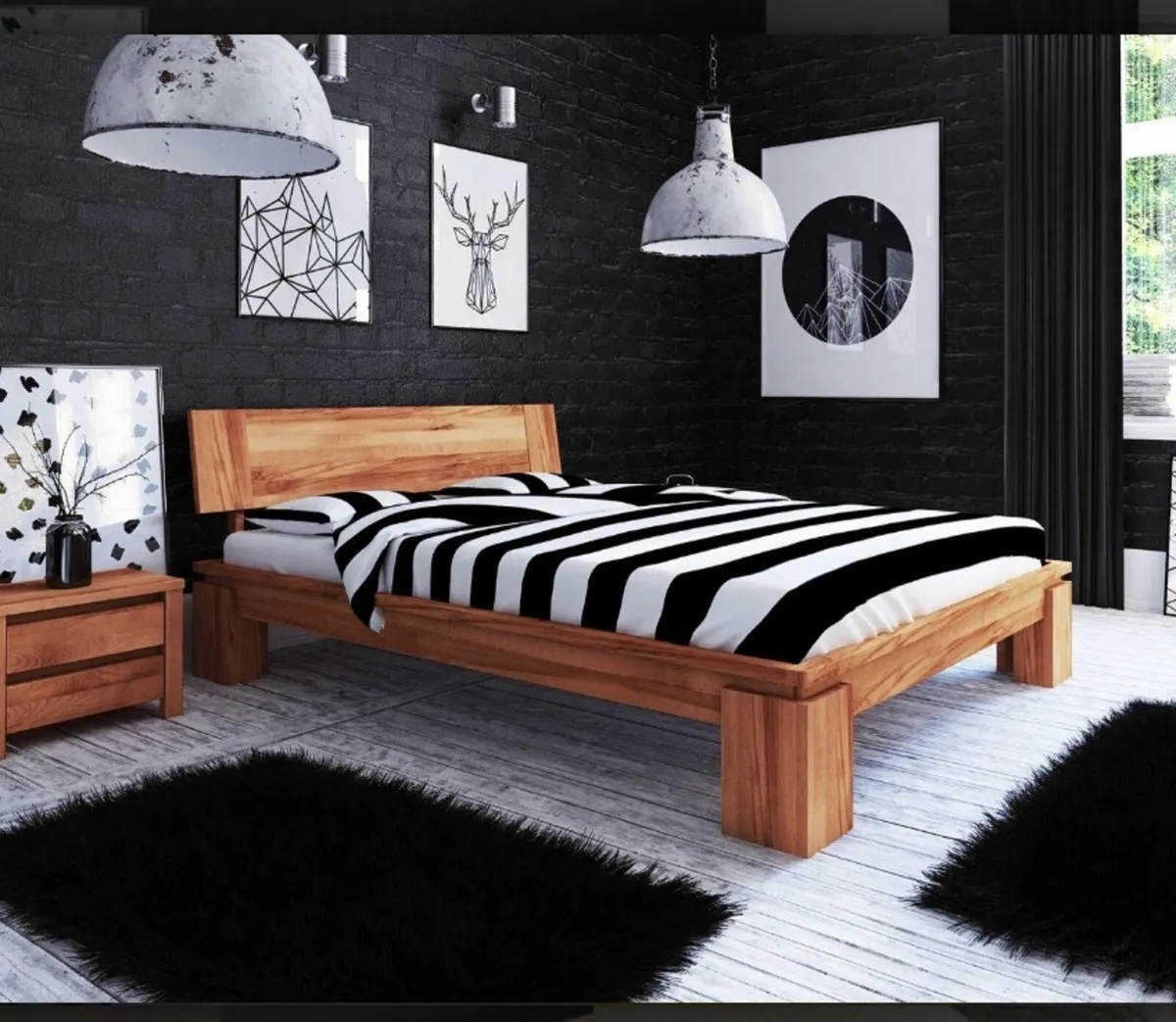 King Size Solid Oak Bed Frame - Image 4