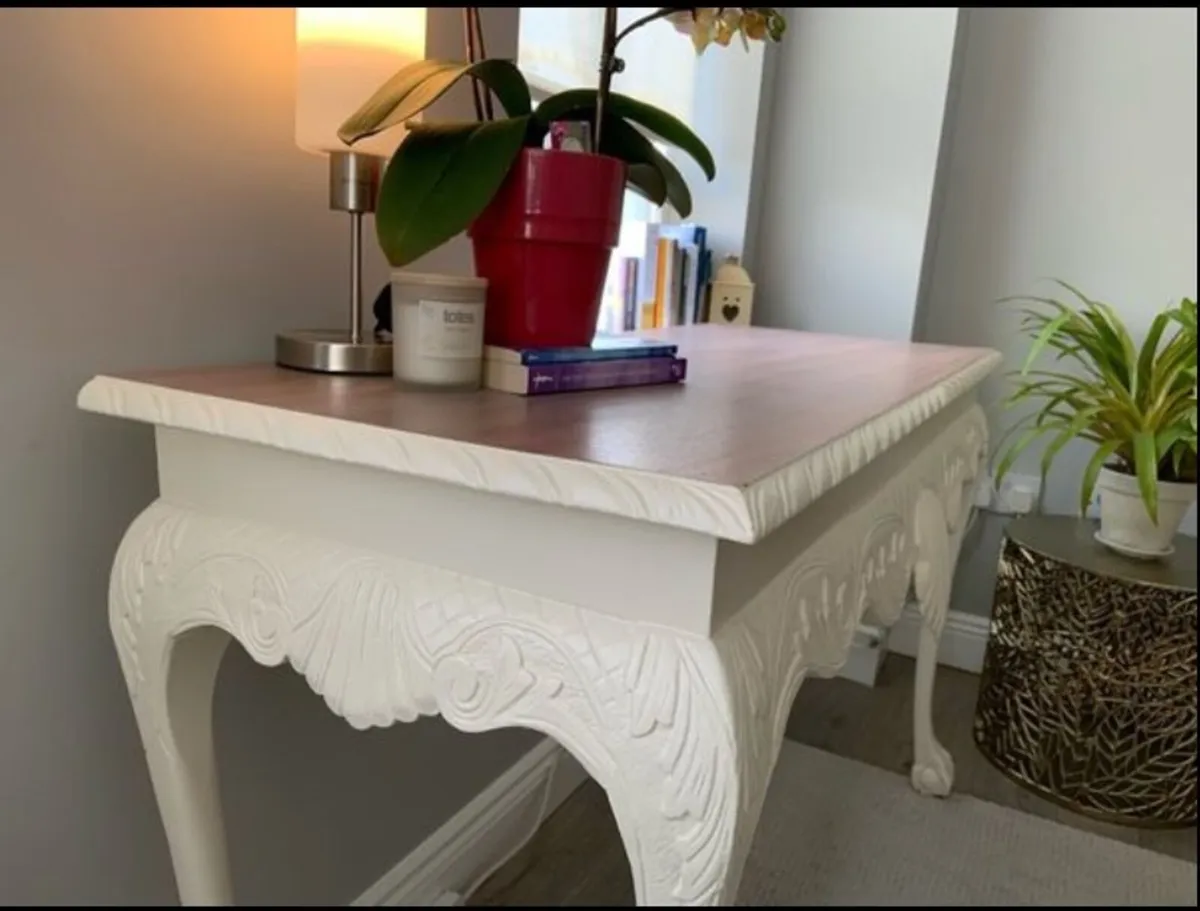 Vintage carved wood console hallway table - Image 2