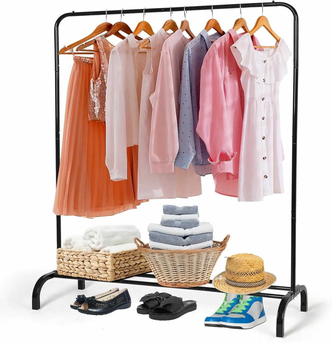 Metal Clothing Rack Garment Closet Heavy Duty - Image 1