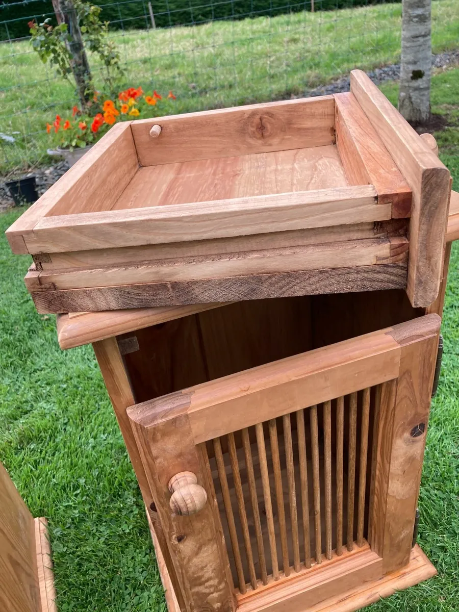 Pair of solid pine bedside lockers - Image 2
