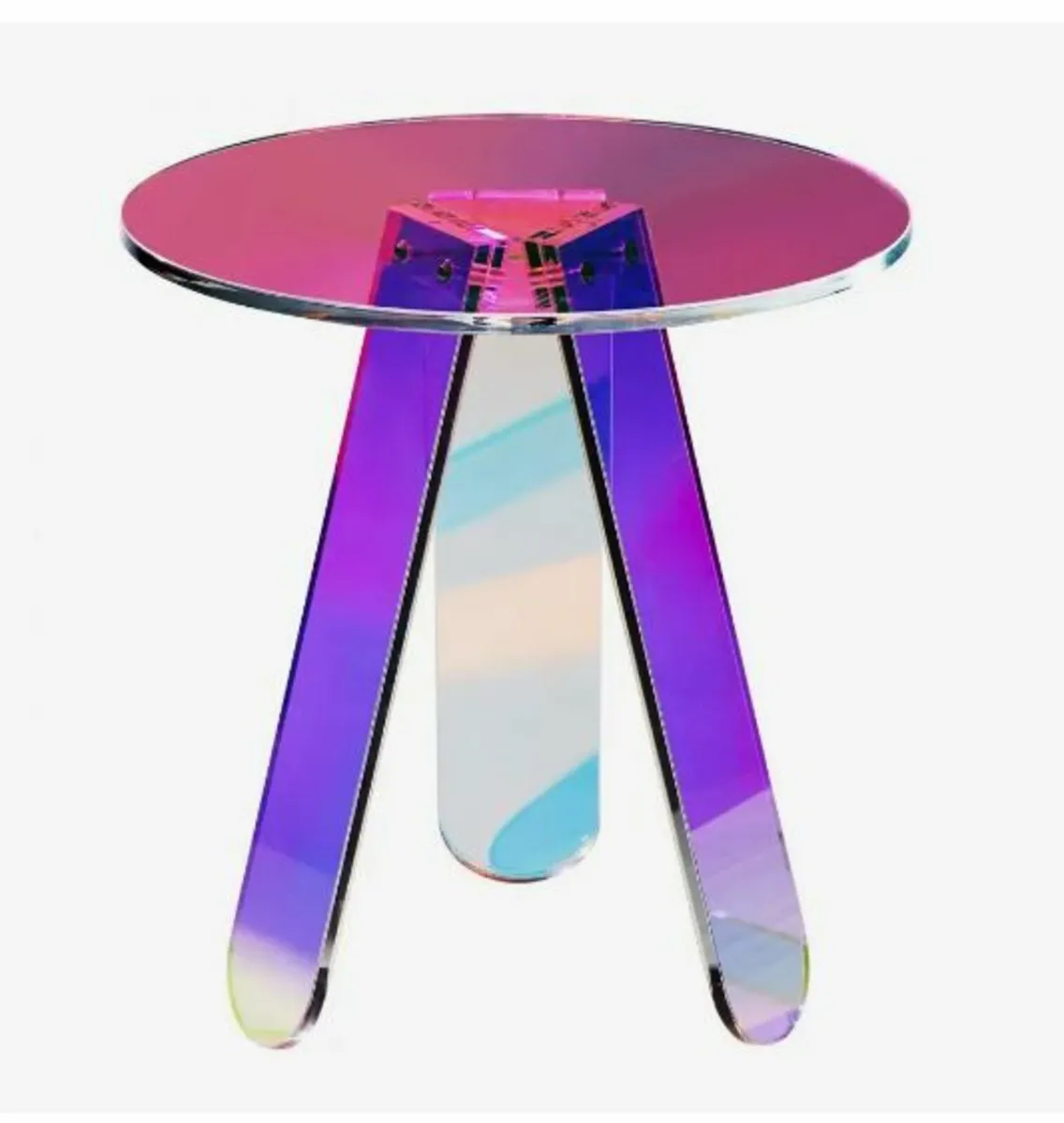 Round Iridescent Side Table - Image 1