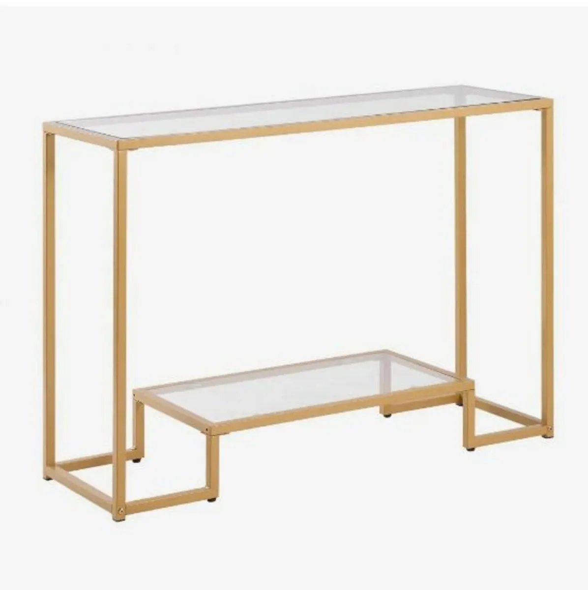 2-Tier Glass Console Table Rectangle - Image 2
