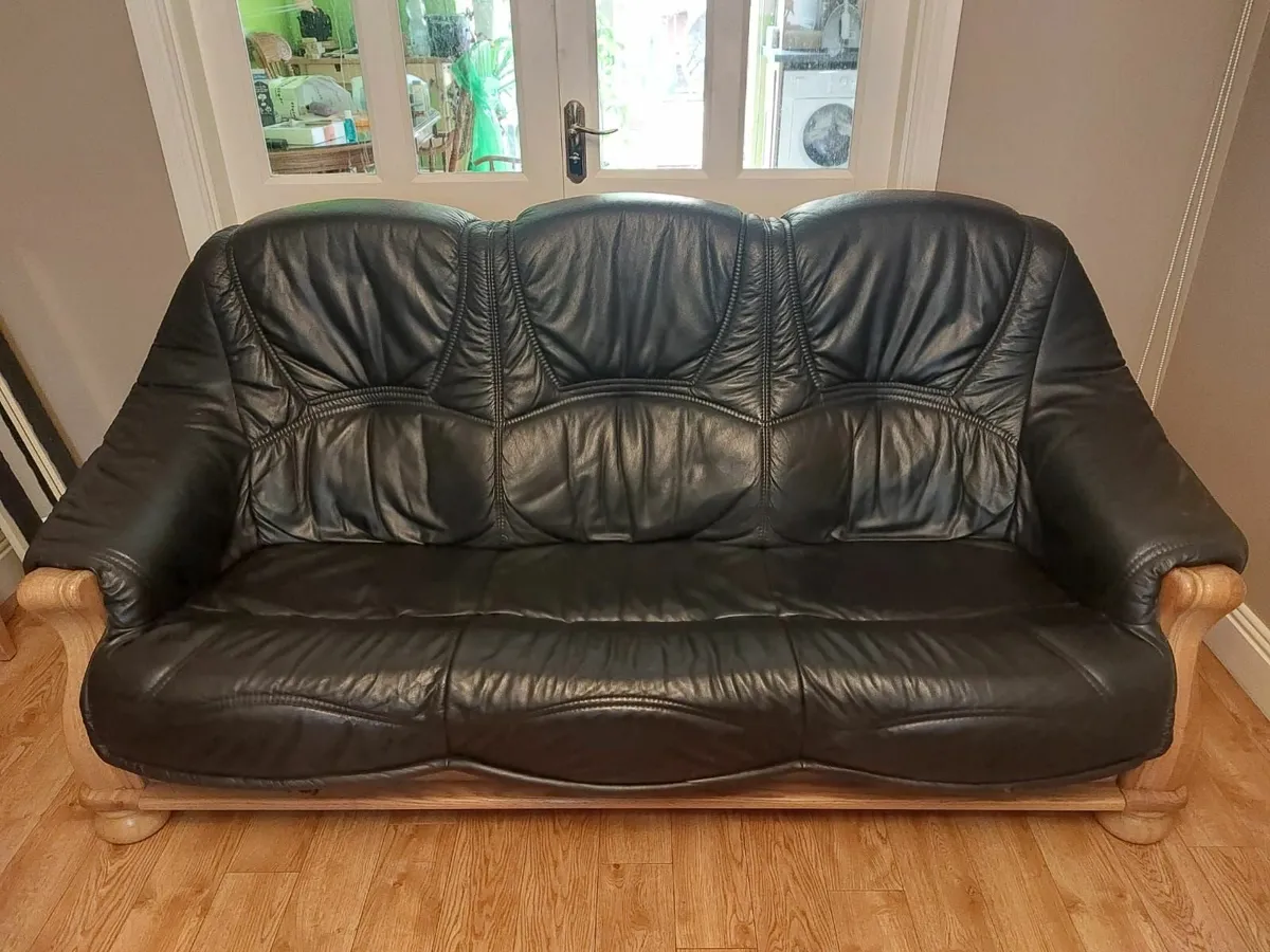 Leather 3 piece suite - Image 2
