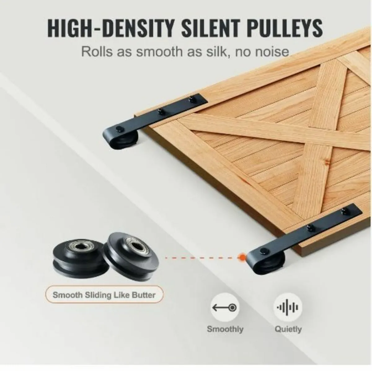 243.8 cm Sliding Barn Door Hardware Kit - Image 4
