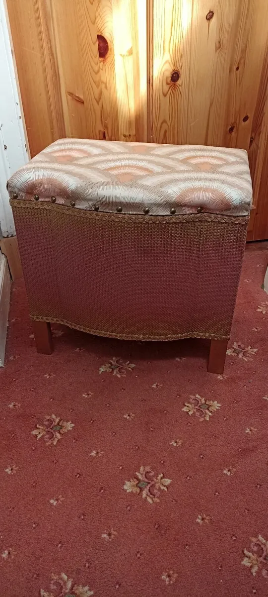 Lloyd Loom Style Chair + Ottoman - Image 4