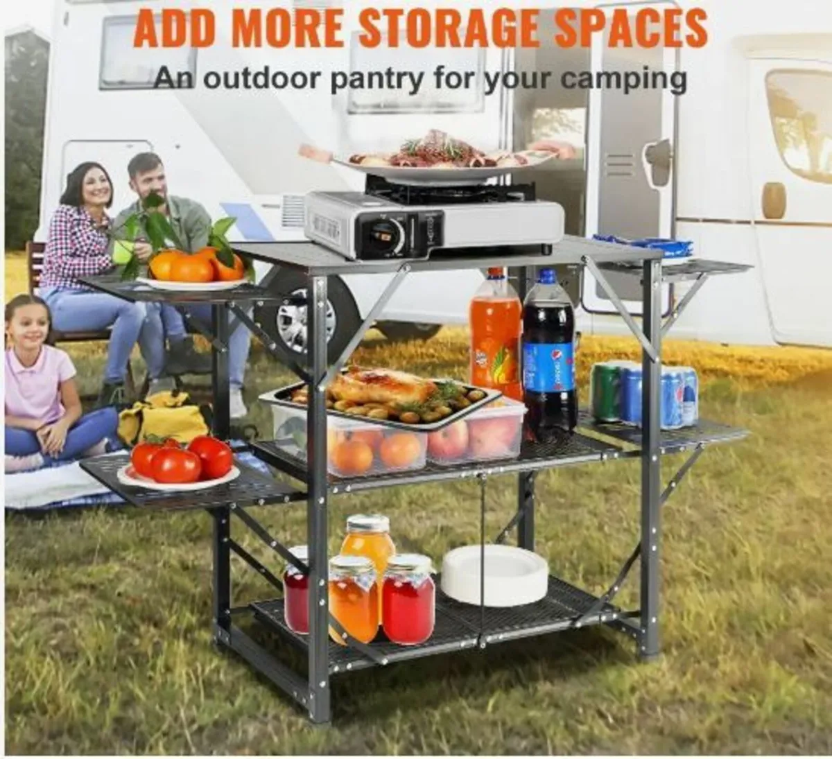 Camping Kitchen Table, One-piece Folding - Image 2