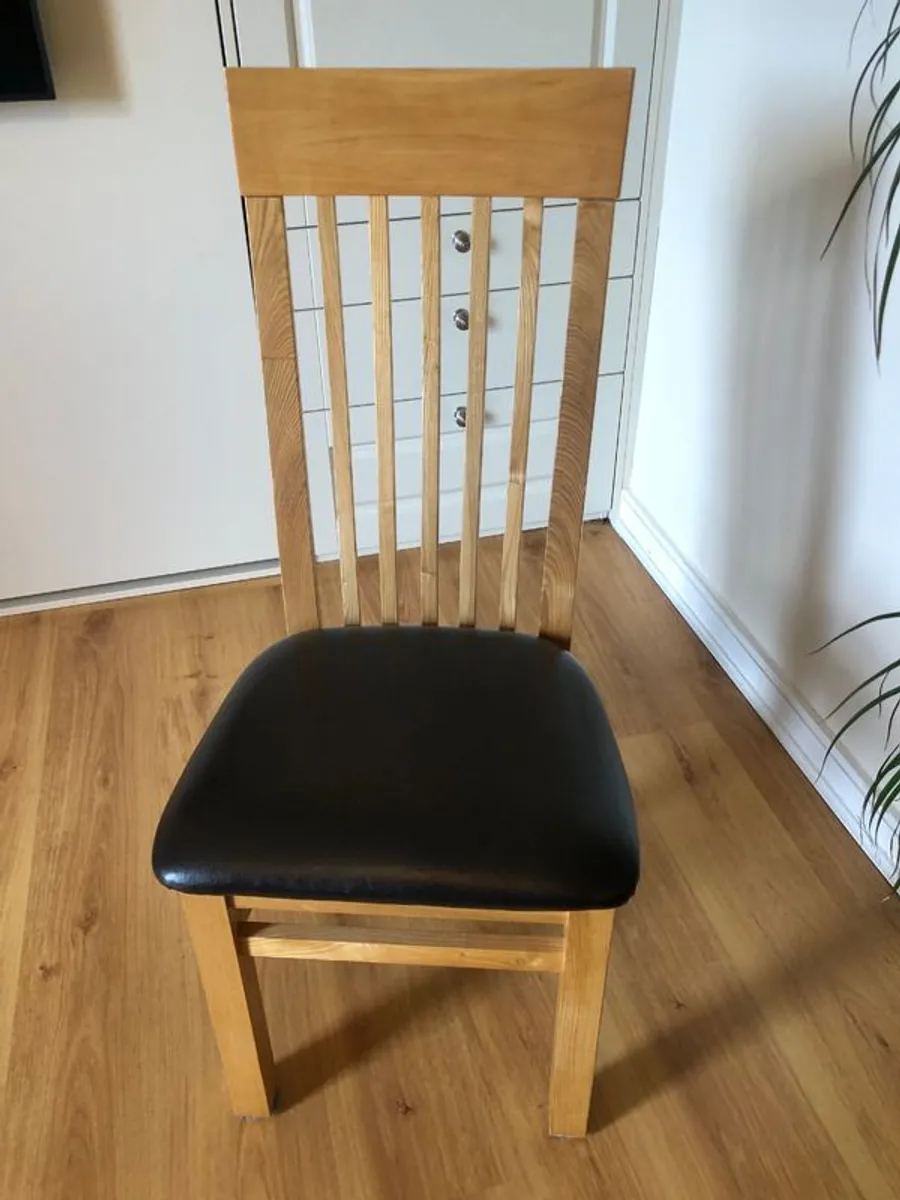 Oak Dining Table & 2 Chairs - Image 4