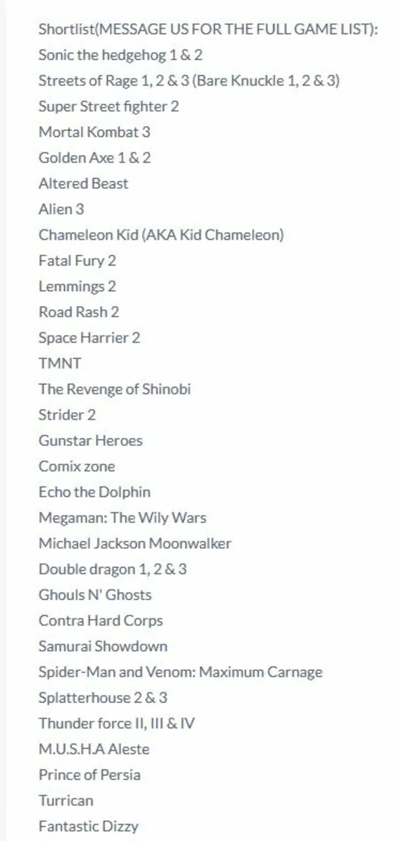 Megadrive Classic Mini Clone Over 212+ Sega Games! - Image 3