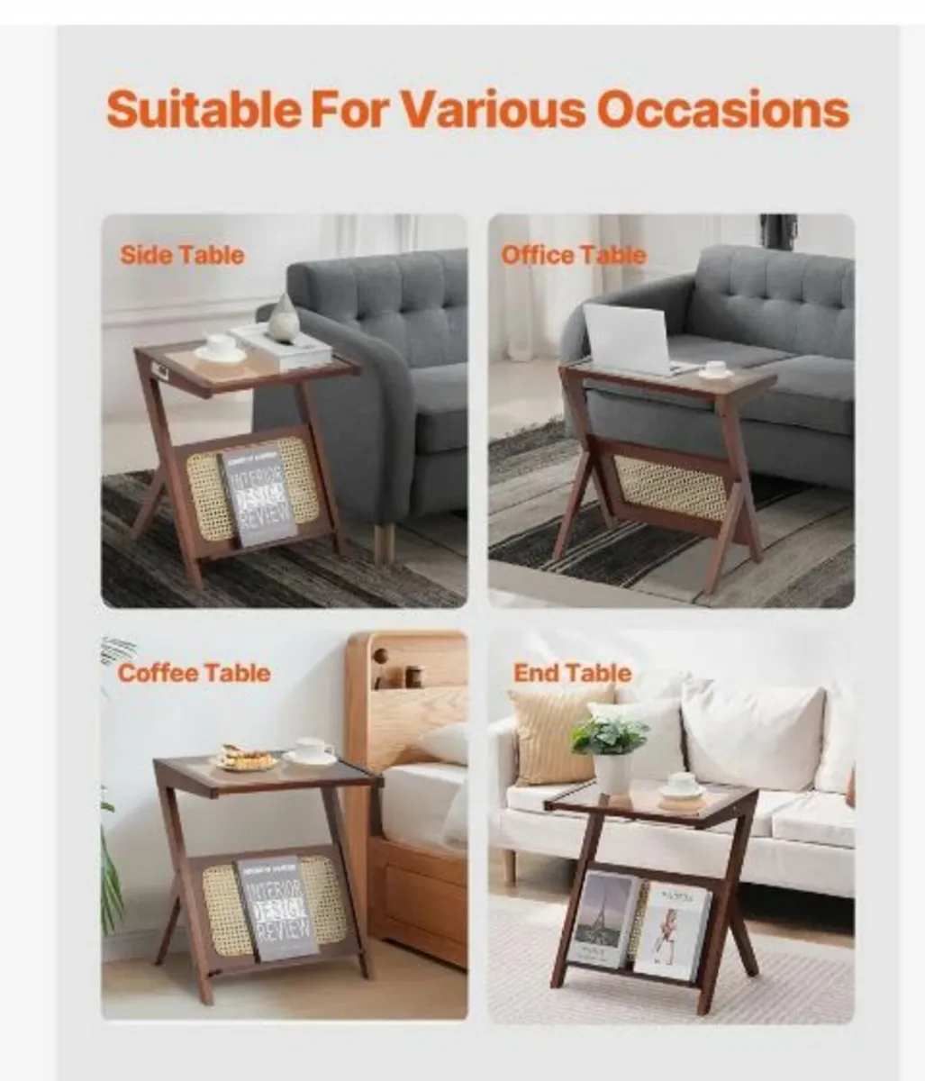 Rattan Coffee Table Z-Shaped Rattan Coffee - Image 2