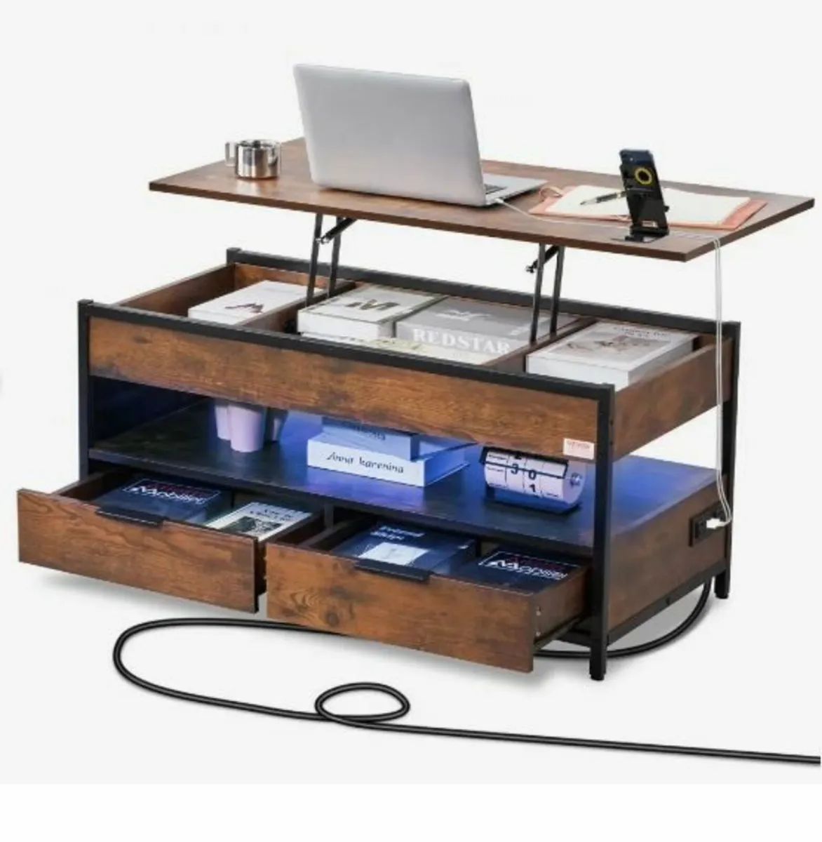 Lift Top Coffee Table 39.4" Rectangle Coffee - Image 1