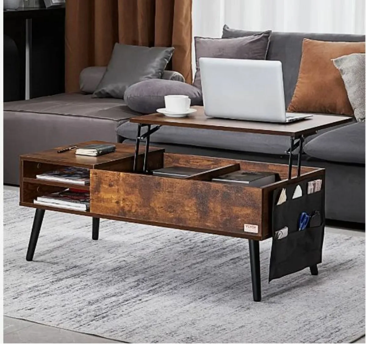 Lift Top Coffee Table 39.4 in Rectangle Coffee - Image 3