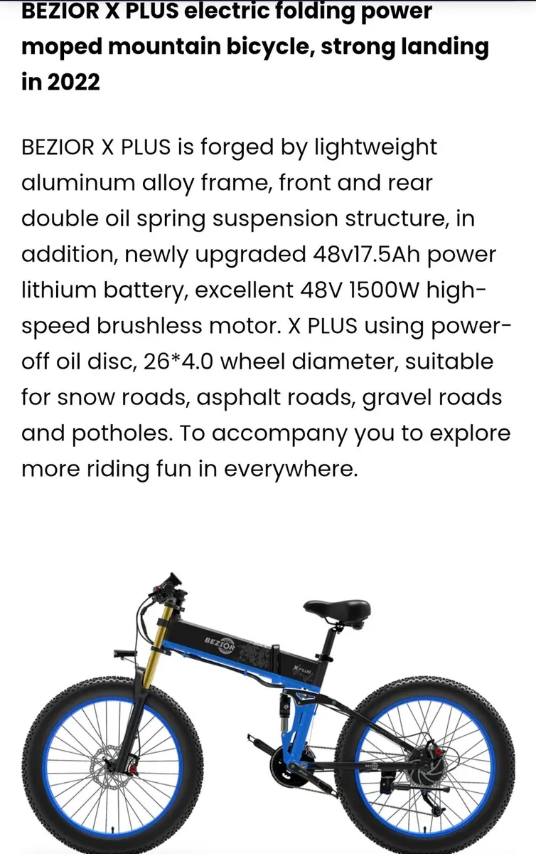 Bezior Xplus Electric Bike - Image 2
