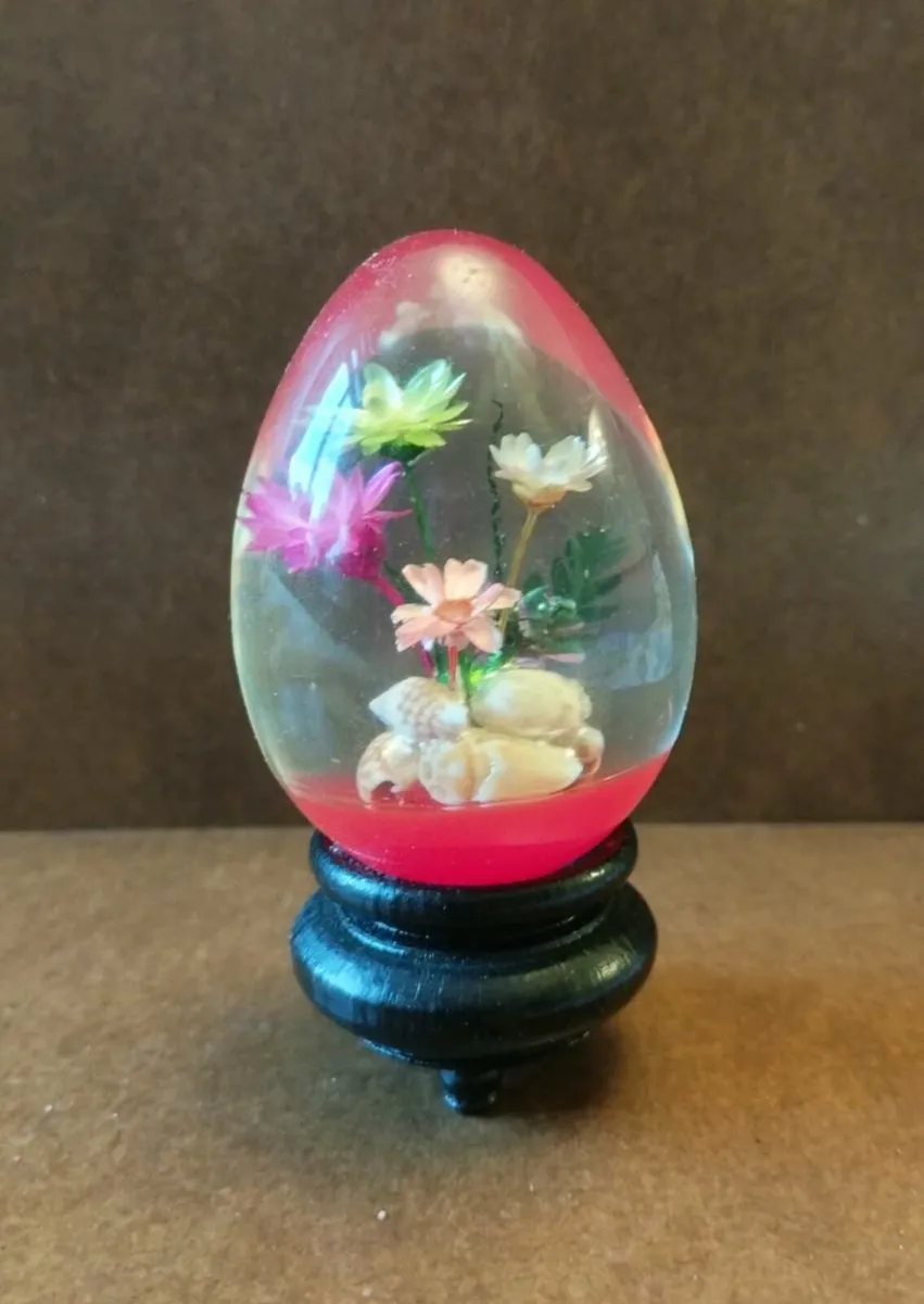 Vintage Lucite Egg shaped paper weight - Image 1
